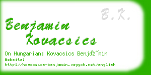 benjamin kovacsics business card